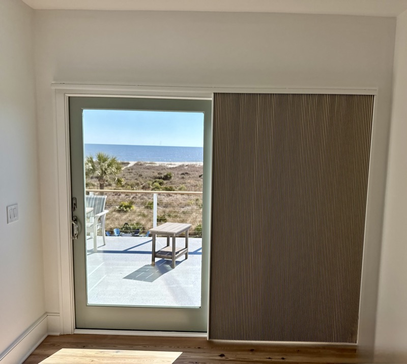 Motorized shades in a Charleston office building conference room